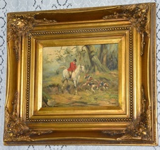 Zámecký obraz - Hon - olej na desce