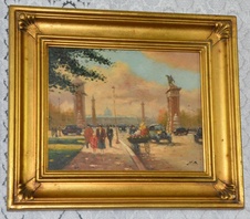 Zámecký obraz - Paris - olej na desce