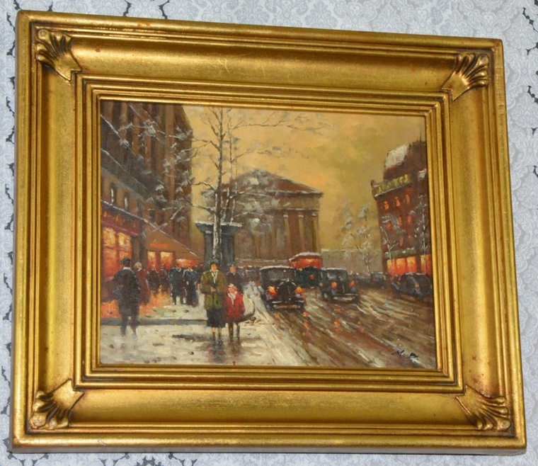 Zámecký obraz - Paris - olej na desce