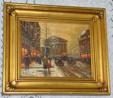 Zámecký obraz - Paris - olej na desce