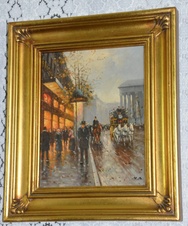 Zámecký obraz - Paris - olej na desce