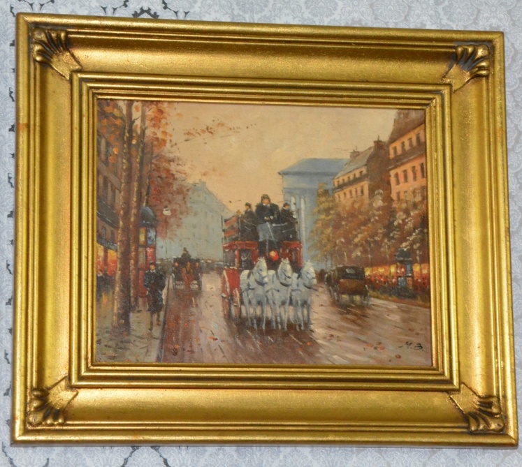 Zámecký obraz - Paris - olej na desce