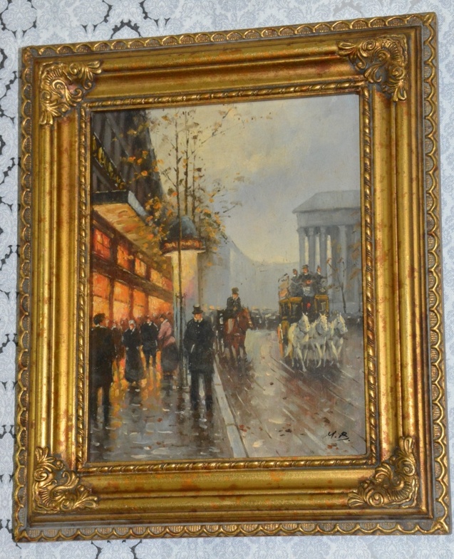 Zámecký obraz - Paris - olej na desce