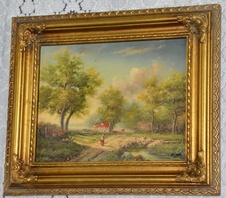 Zámecký obraz - Romantika - olej na desce