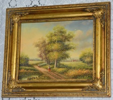 Zámecký obraz - Romantika - olej na desce