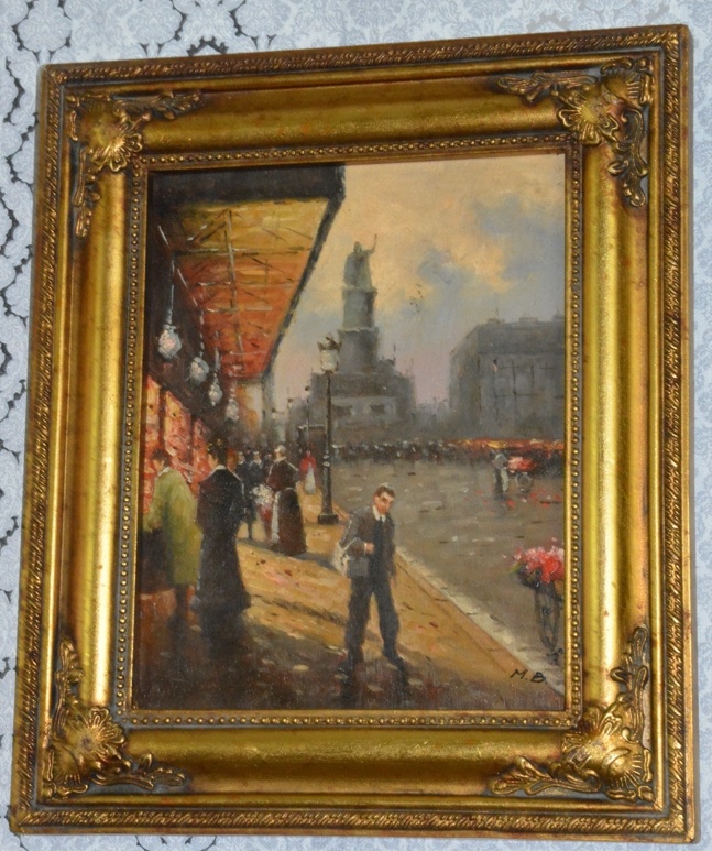 Zámecký obraz - Paris - olej na desce