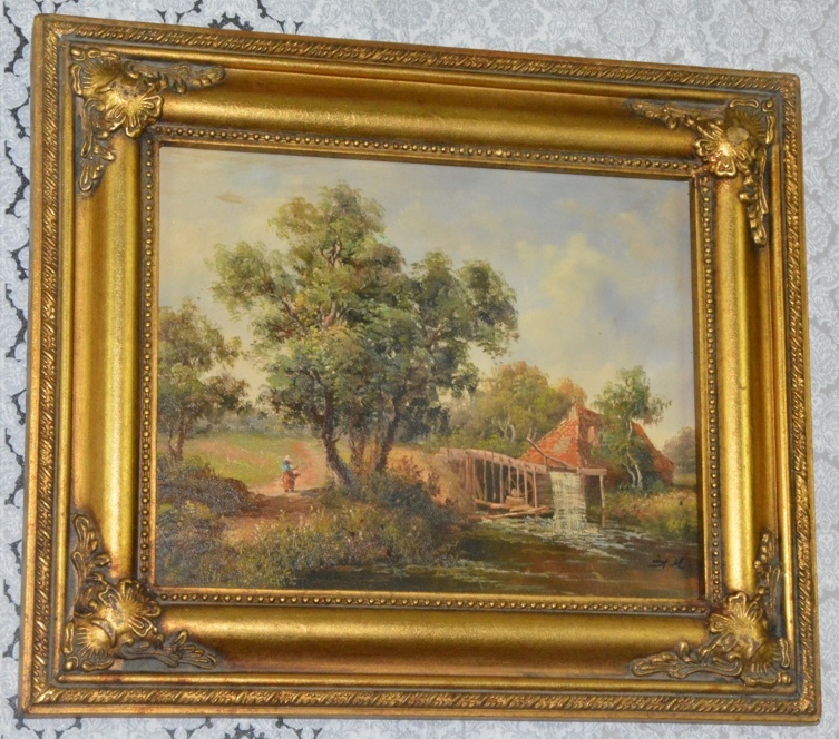 Zámecký obraz - Romantika - olej na desce