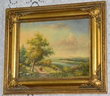 Zámecký obraz - Romantika - olej na desce