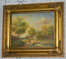 Zámecký obraz - Romantika - olej na desce