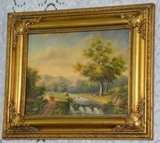 Zámecký obraz - Romantika - olej na desce