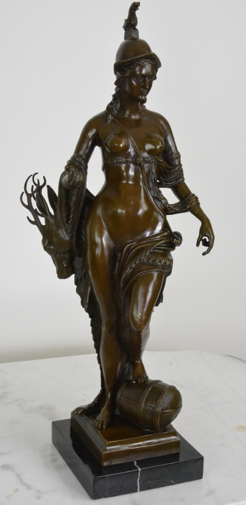 Bronzová socha - Lovkyně na mramoru - XXL
