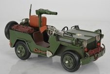 Retro kovový model - Vojenský Jeep