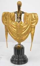 Bronzová socha - Tanečnice - na mramoru - zlacená