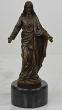 Bronzová soška - Ježíš - na mramoru