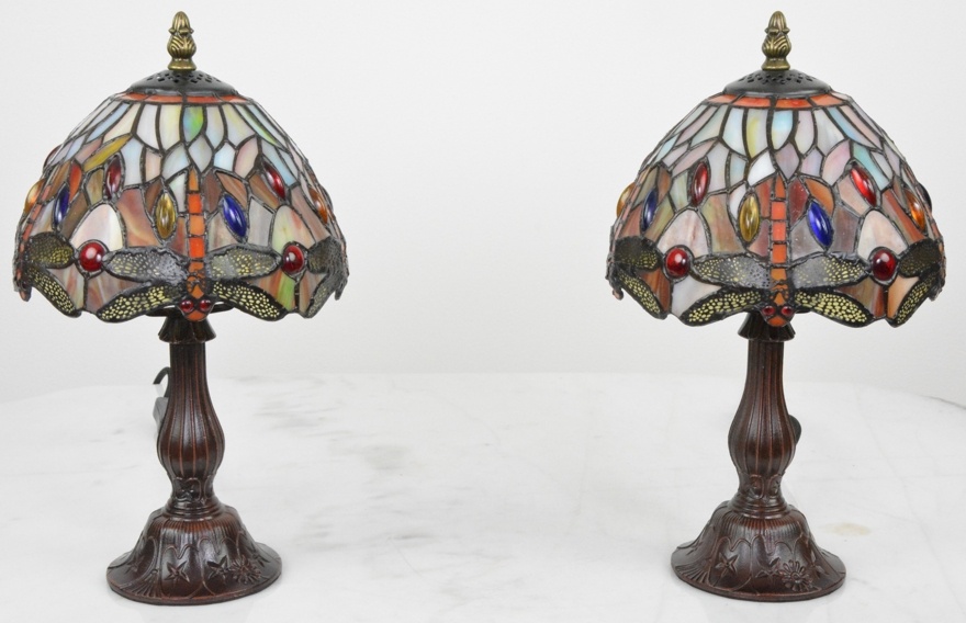 Tiffany lampy s vážkami - pár