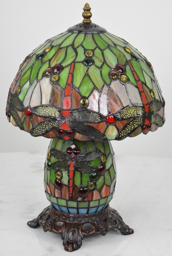 Tiffany lampa s vážkami - svítící podstavec