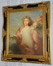 Obraz - Dáma s květinami - olej na plátně