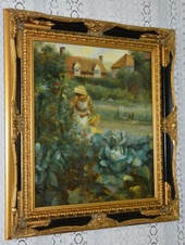 Obraz - Dáma s květinami - olej na plátně