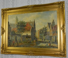 Obraz - Město - olej na plátně