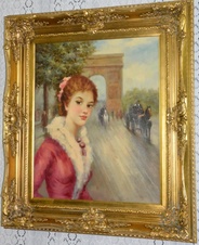 Obraz - Dáma - olej na plátně