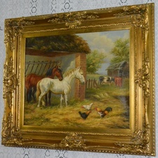 Obraz - Na dvoře - olej na plátně