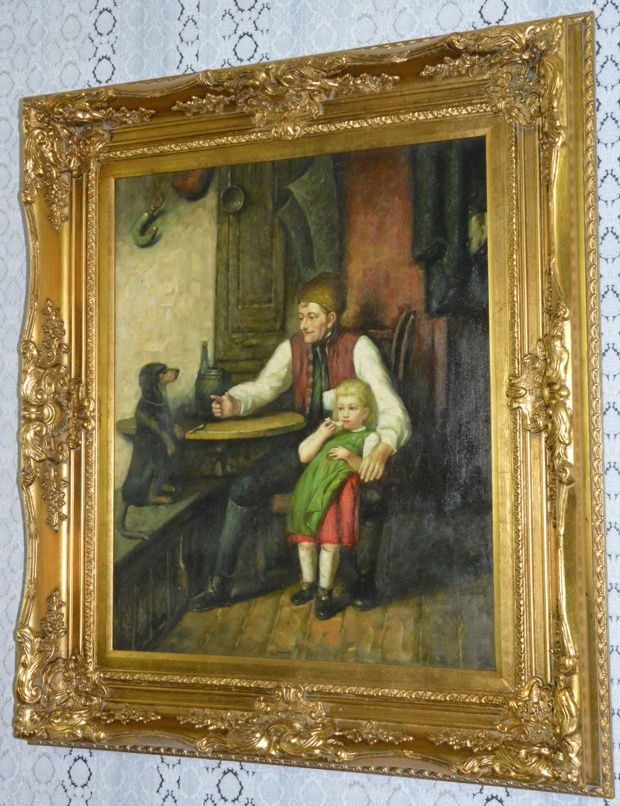 Obraz - V chalupě - olej na plátně