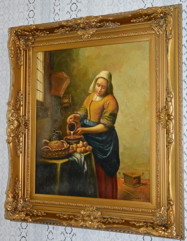 Obraz - V chalupě - olej na plátně