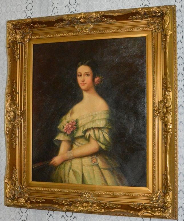 Obraz - Dáma v šatech - olej na plátně