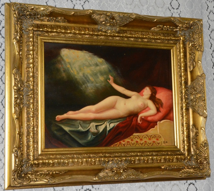 Obraz - Dáma akt - olej na desce