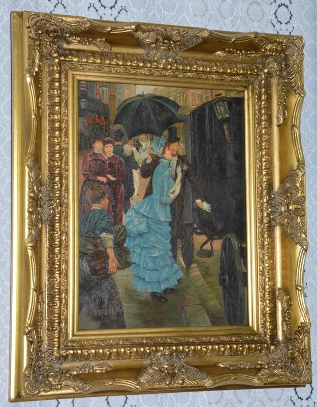 Obraz - U kočáru - olej na desce