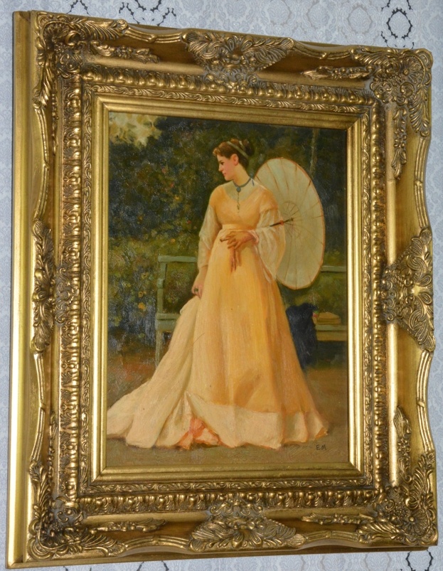 Obraz - Dáma s deštníkem - olej na desce