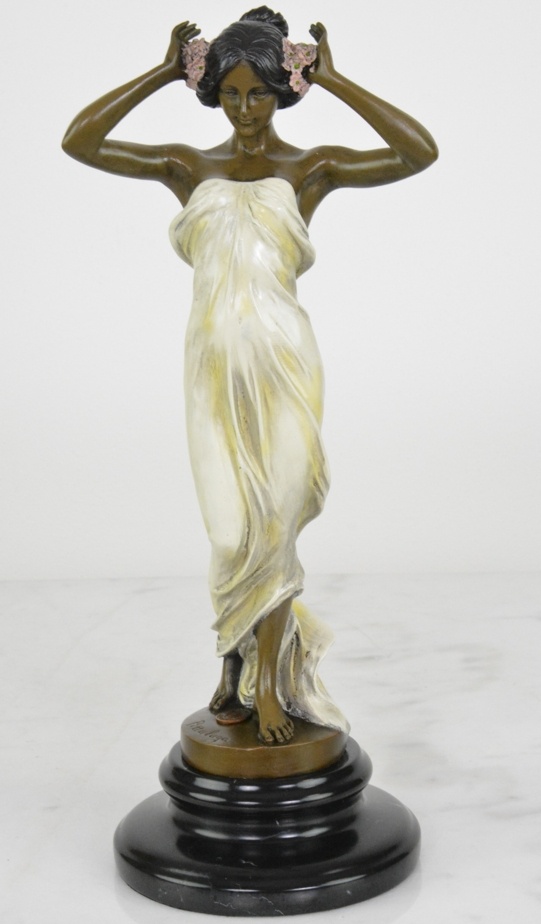 Bronzová soška - Nymfa - kolorovaná