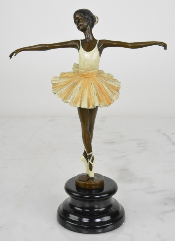 Bronzová soška - Baletka - kolorovaná