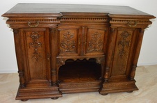 Starožitná řezbovaná komoda - dub masiv - 163 cm