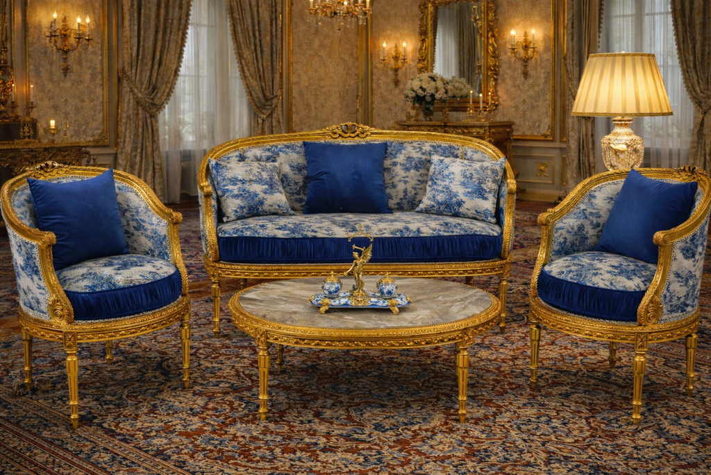 Zámecký salon - sedací souprava - 4 částí