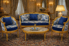 Zámecký salon - sedací souprava - 4 částí