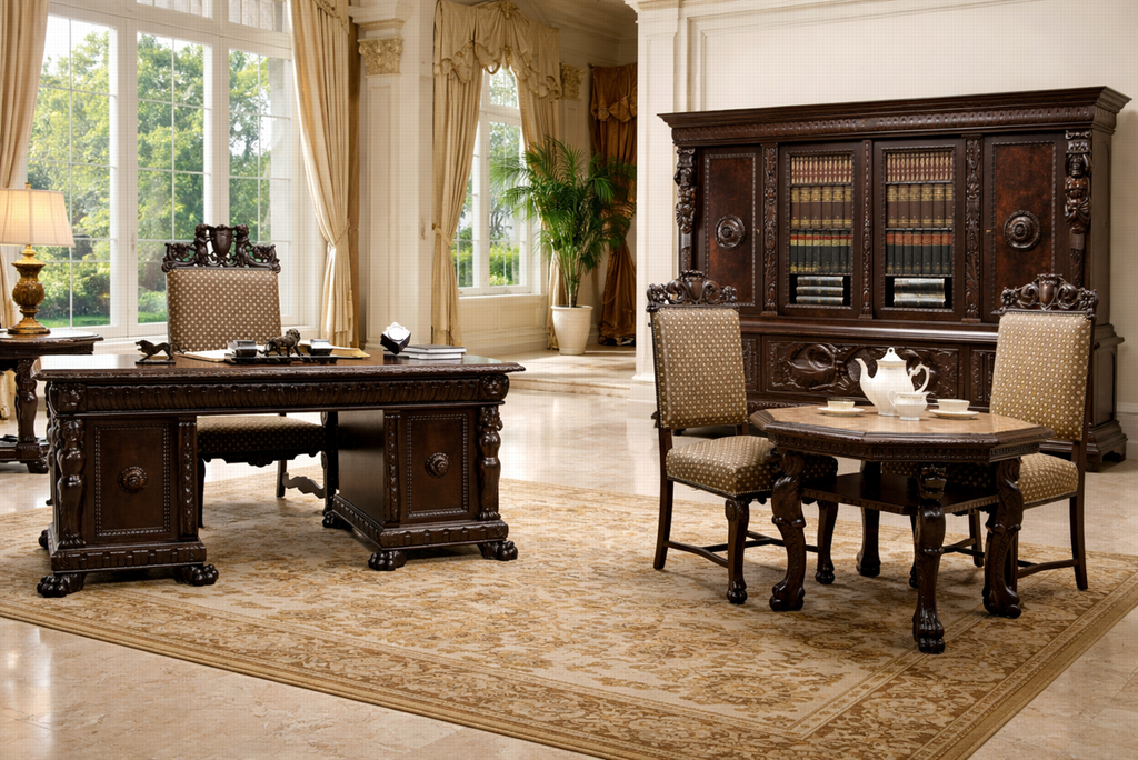 Starožitná neorenesanční pracovna-6 částí