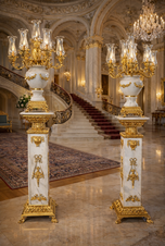 Zámecké podlahové lampy - mramor - bronz - 218 cm