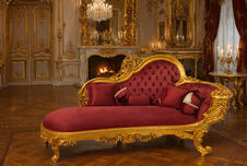 Zámecké řezbované sofa - čalouněné - masiv