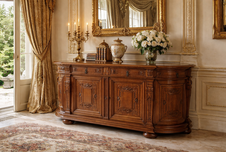 Starožitná řezbovaná komoda - dub masiv - 221 cm