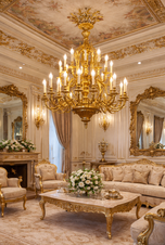 Zámecký bronzový lustr - UNIKÁT - 30 ramen - 142cm