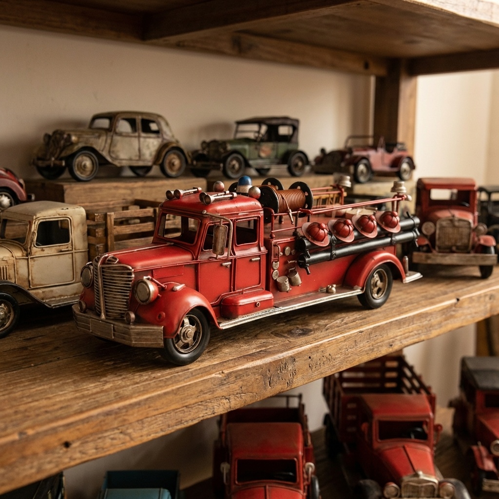 Retro kovový model - Hasiči XXL