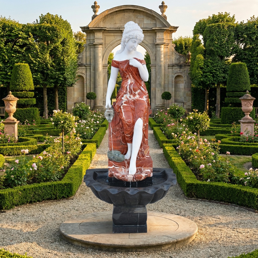 Zámecká mramorová fontána - Dáma s vědrem