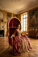 	Zámecké řezbované křeslo - čalouněné