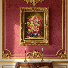 Zámecký obraz - Zátiší - olej na plátně