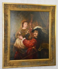 Obraz - Mušketýr s dámou - olej na plátně