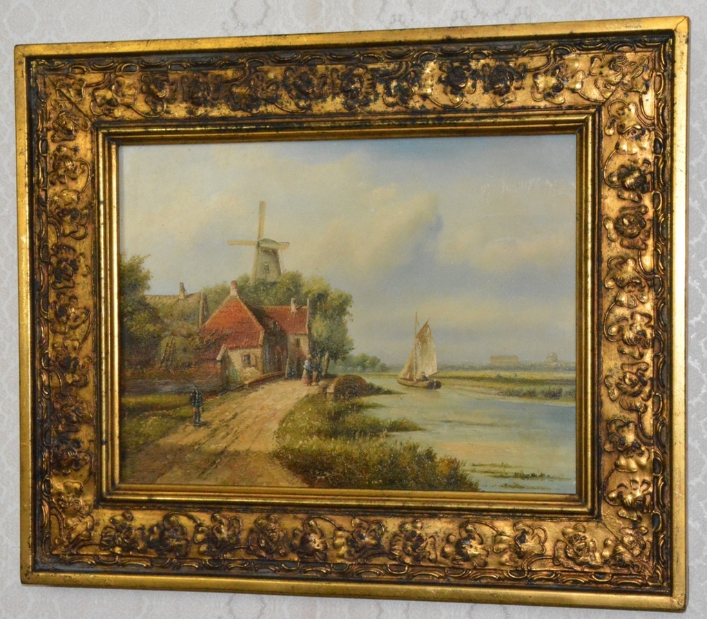 Obraz - U řeky - olej na desce