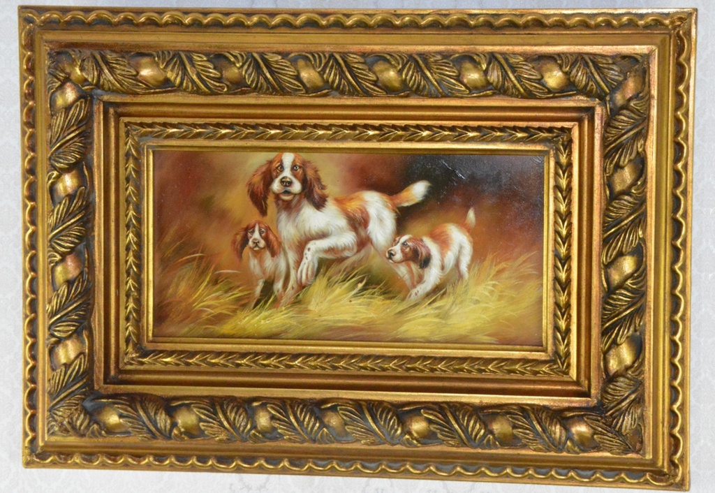 Obraz - Pejsci - olej na desce - XXL rám