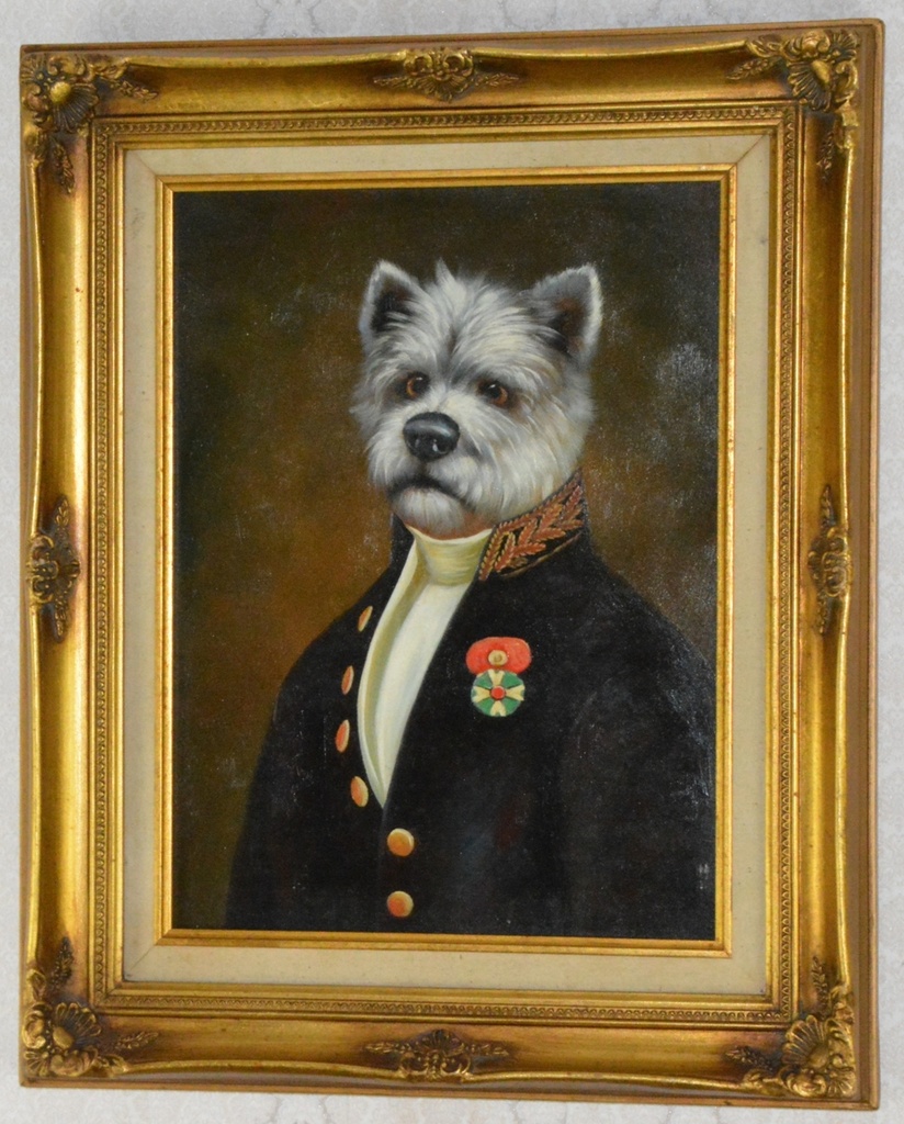 Obraz - Portrét - pes - olej na desce