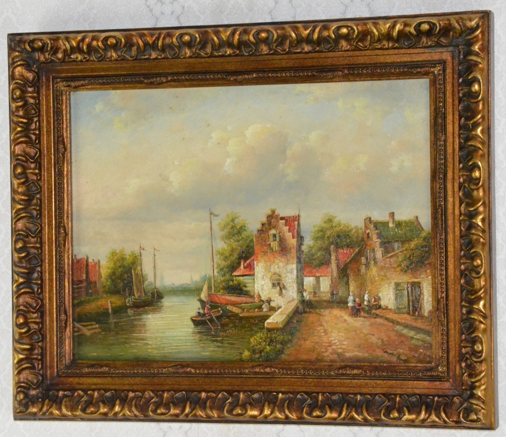 Obraz - U řeky - olej na desce